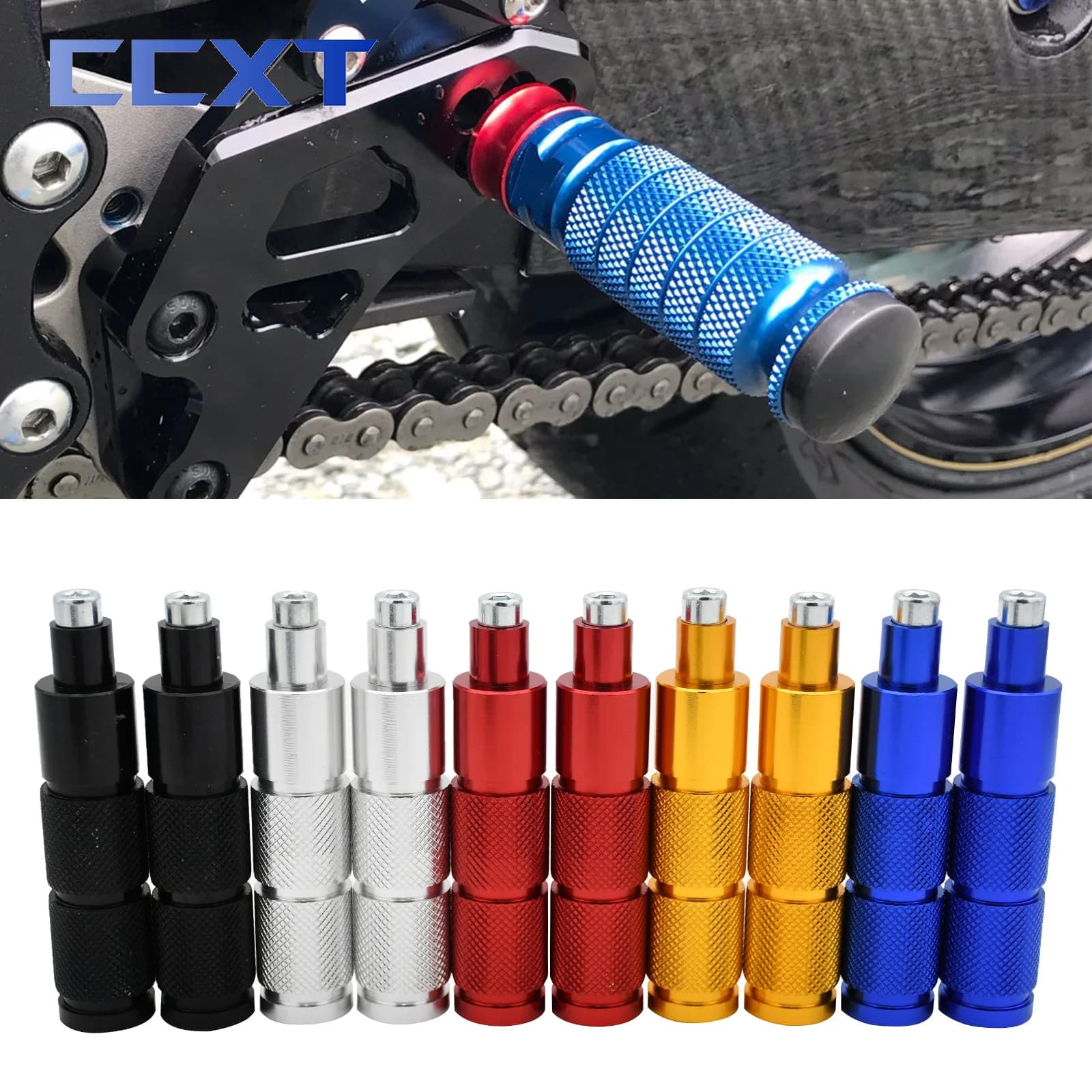 Universale di Alluminio di CNC M8 Moto Bici ATV Scooter Dirt Bike Pedane Pedane Pedali Per Yamaha Honda Kawasaki KTM Suzuki