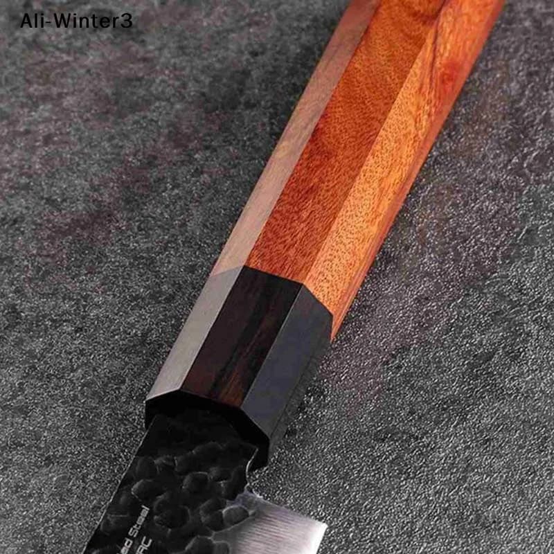 【WY】 1 manico ottagonale per coltello da cucina, manico in legno di sandalo rosso