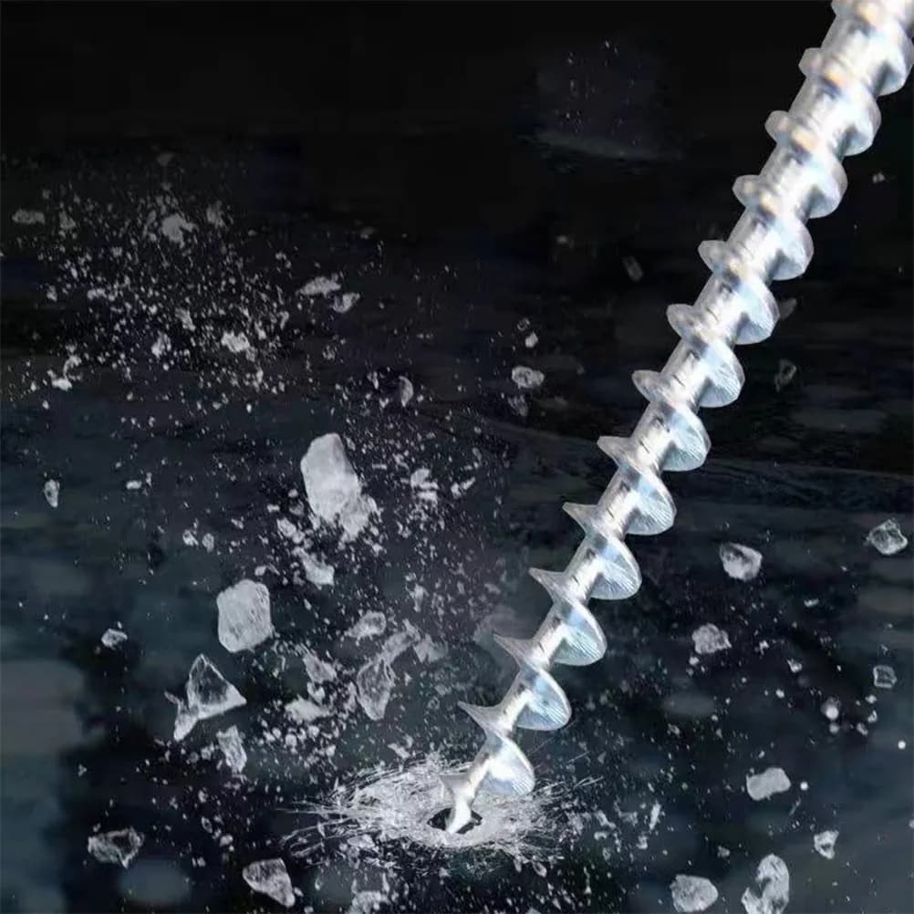 Set di 4 Picchetti per Ghiaccio in Metallo e Gomma, Robusti Pali a Spirale per Tende da Campeggio, Escursionismo, Pesca, Ancoraggio su Neve e Ghiaccio, per Tende da Esterno