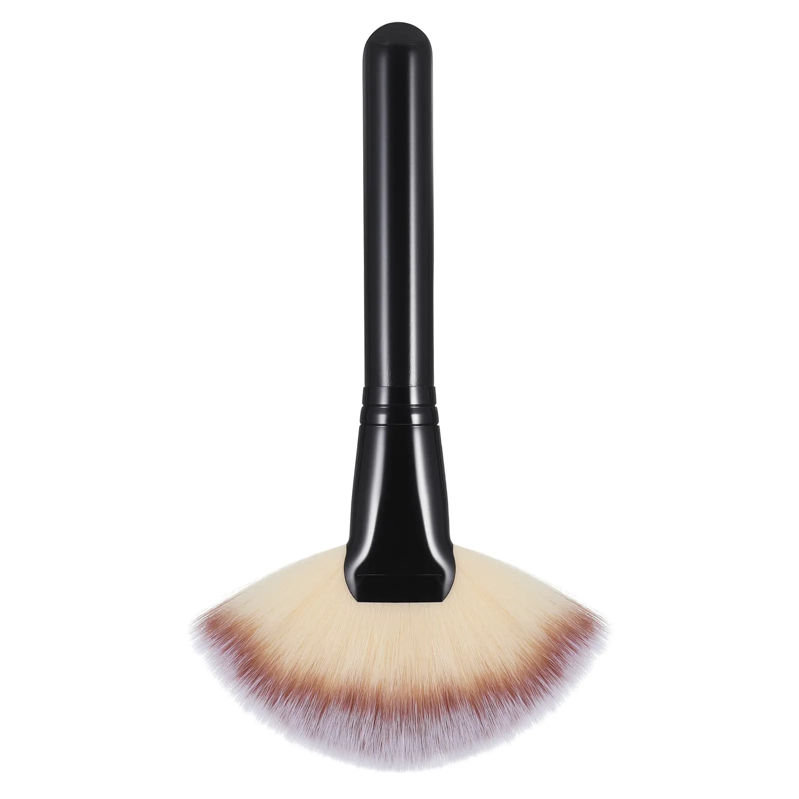 Large Fan Makeup Brush Ideal for Liquid Base Cream Concealer Mineral Powder Blending Fast Application Non Absorbent Nylon