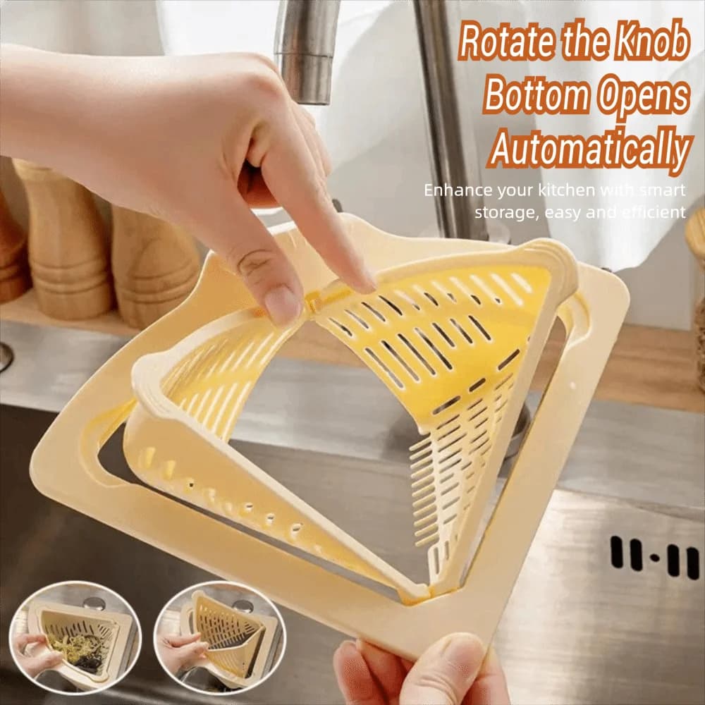 Cestello di scarico per lavello magnetico durevole Triangolo multifunzionale Cestello per filtro per rifiuti alimentari Filtro per lavello da cucina Forniture da cucina