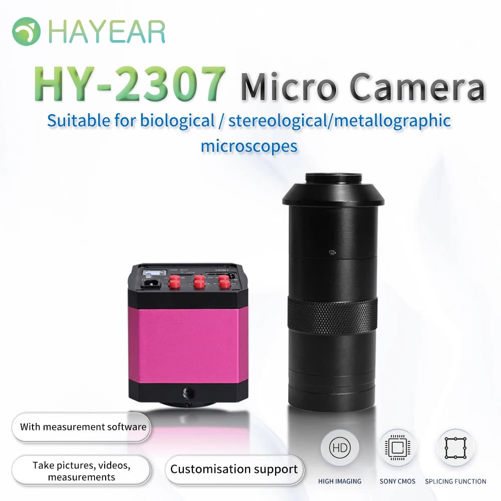 HAYEAR 14MP HDMI USB Industry Microscopio Fotocamera Videoregistratore TF Obiettivo con attacco C 100X