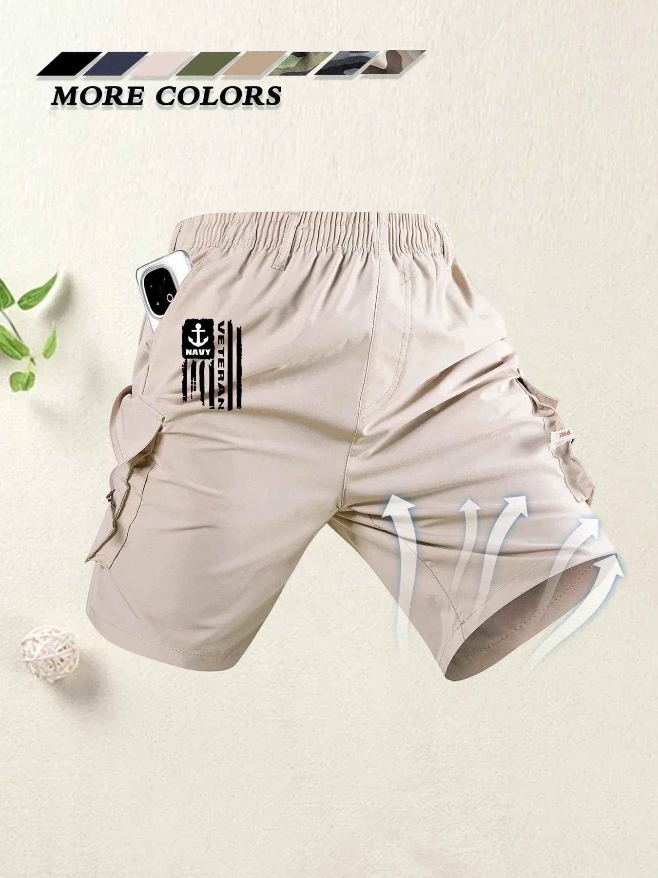 Pantaloncini da esterno, pantaloncini da ciclismo con cinture elastiche, pantaloncini da lavoro ampi con tasche multiple, pantaloni sportivi stampati ad asciugatura rapida