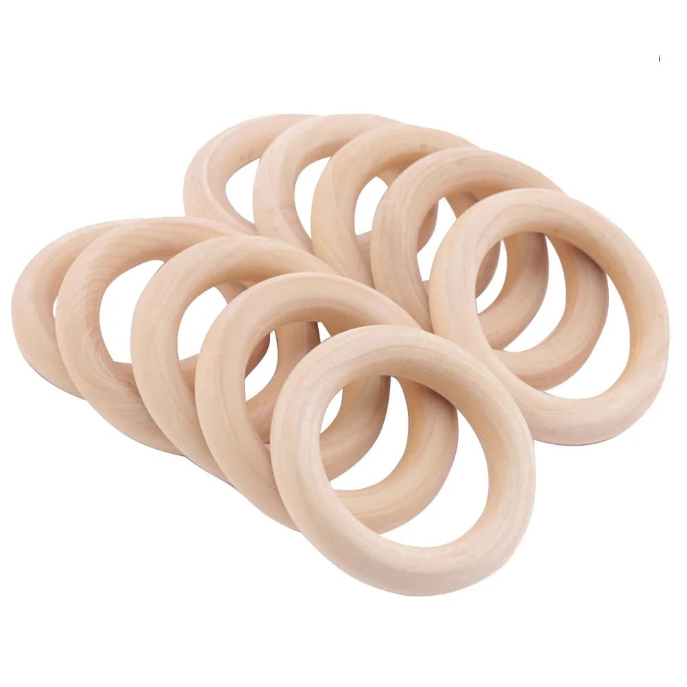 12 anelli di legno lisci da 55 mm, dischi artigianali in legno non verniciato premium per decorazioni natalizie fai da te, progetti artistici artigianali