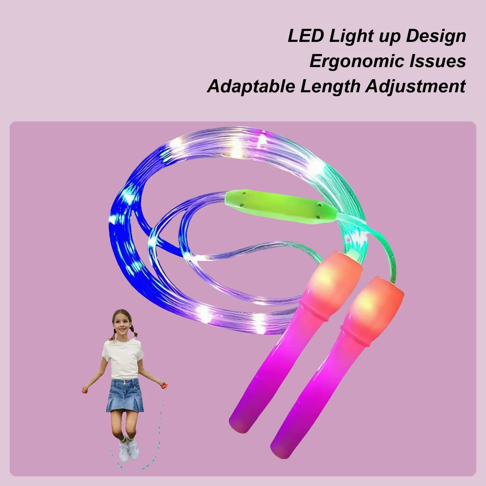 Children's Jumping Corde Light Jumping Wheel for Kids Adjustable Length Fitness Equipment Non-slip Sports Accessories