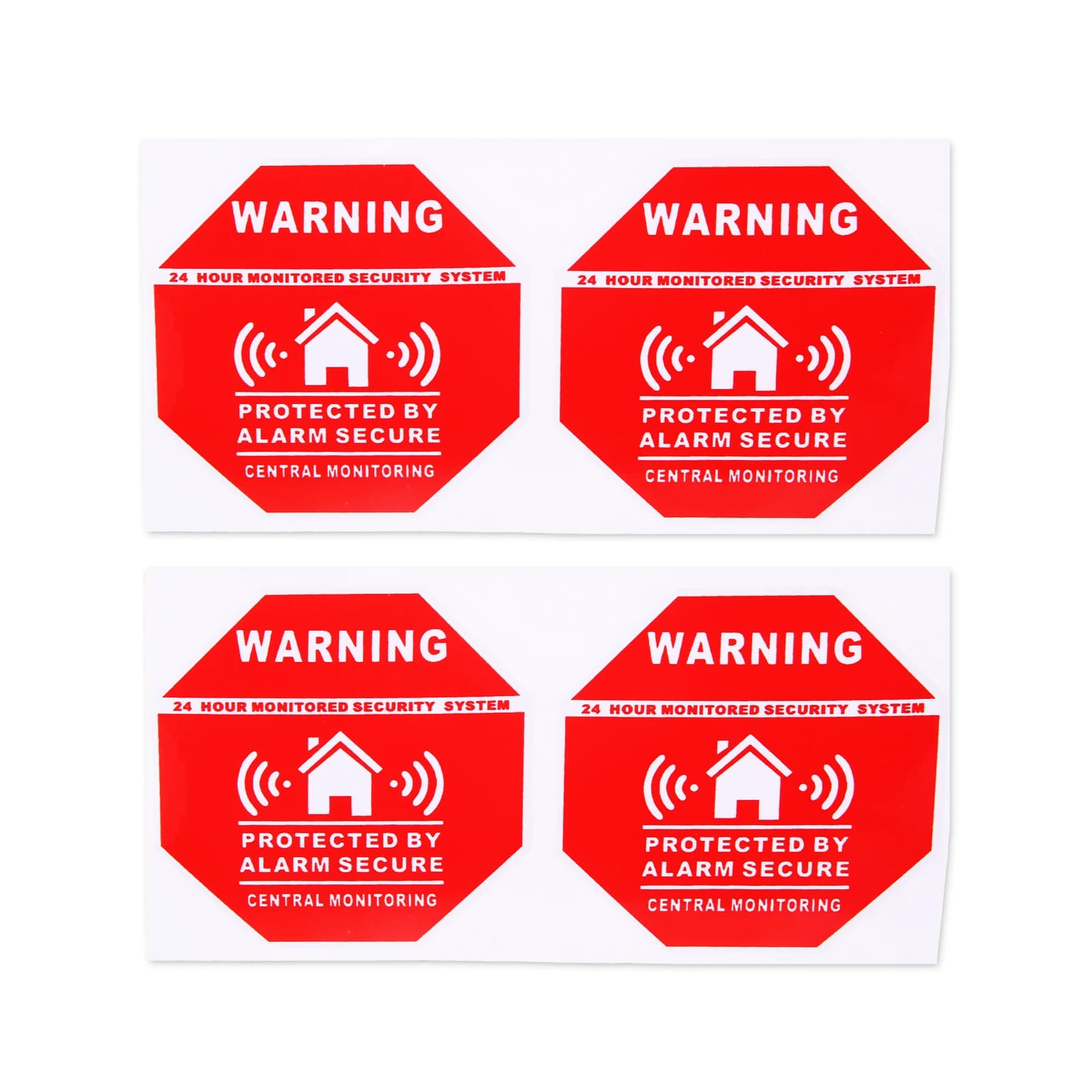 4 pz/set Allarme Domestico Adesivo di Sicurezza Segnali di Avvertimento Decalcomanie Finestra Porta Adesivi per Sistema di Sicurezza Forniture 7.5*7.5 cm