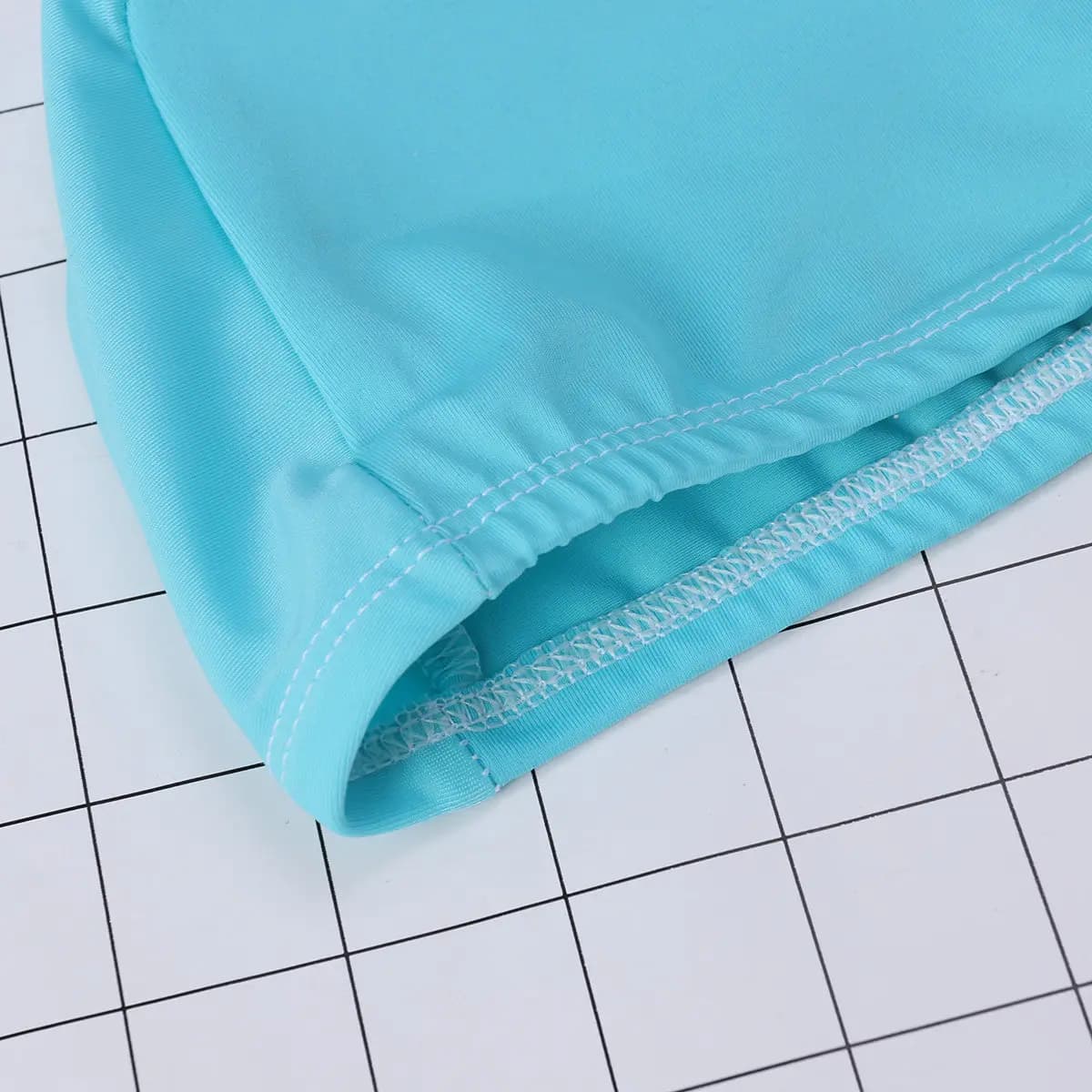 Cuffia da Nuoto per Adulti in Tessuto Poliestere Blu Acido Elastica e Confortevole per Uomini e Donne Antiscivolo Protegge Capelli e Testa