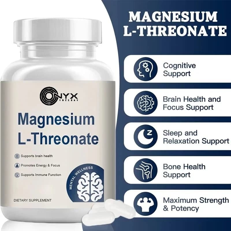L-tronate magnesium supplement capsules contain vitamin C and vitamin D3, high absorption magnesium supplement (60 capsules)