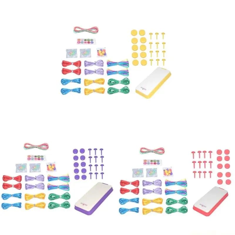 QX2E Set per creazione braccialetti colorati incluso Strumenti per tessitura Cordoni Manuale per creazione gioielli fatti a
