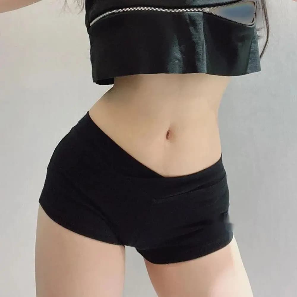 Pantaloncini Sportivi Ultra Corti Casual, Sexy, per Fitness e Corsa, Neri, Stile Ballet, Semplici, da Allenamento, Aderenti, a Vita Bassa, per Donne