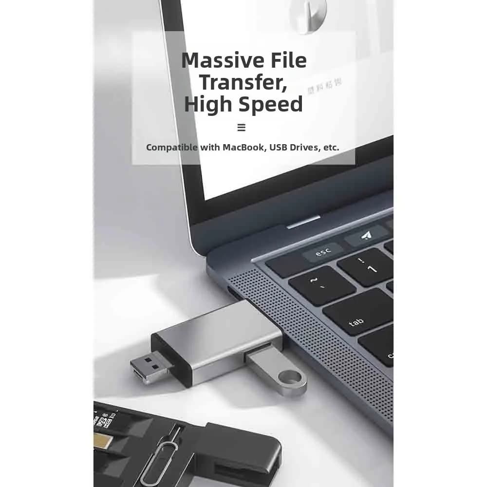 Multifunctional OTG Card Reader Type-C Interface Universal Card Reader Storage Box 7-in-1 Quickly Transmit SD Card Reader