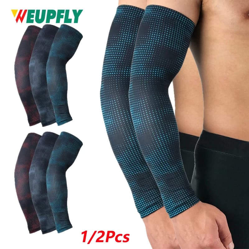 1/2 pieces of compression sleeves for men and women - Cooling and breathable sleeves for baseball, basketball, golf, tennis, race
