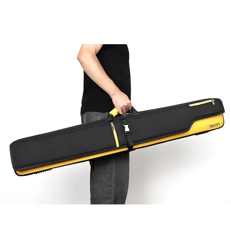 TROUFY Custodia per stecche da biliardo 116 cm 8 fori 3/4 Custodia per stecche da biliardo Custodia per stecche da biliardo 2 aste da biliardo 2 punte + 2 aste di salto per rottura 2 punte