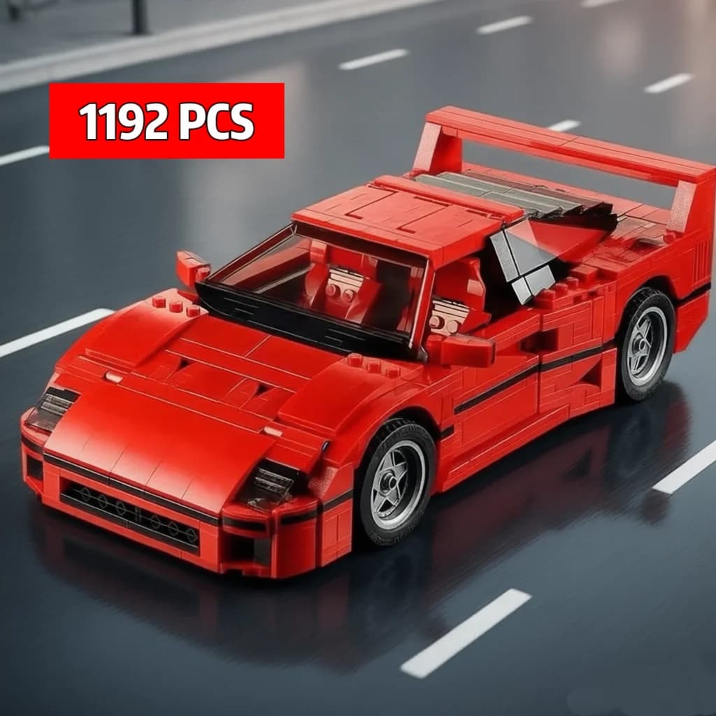 Classica Auto da Corsa 10248 F40 Compatibile con MOC-49743, Modellino Sportivo 1192 Pezzi, Kit di Costruzione Fai-da-Te, Regalo per Bambini
