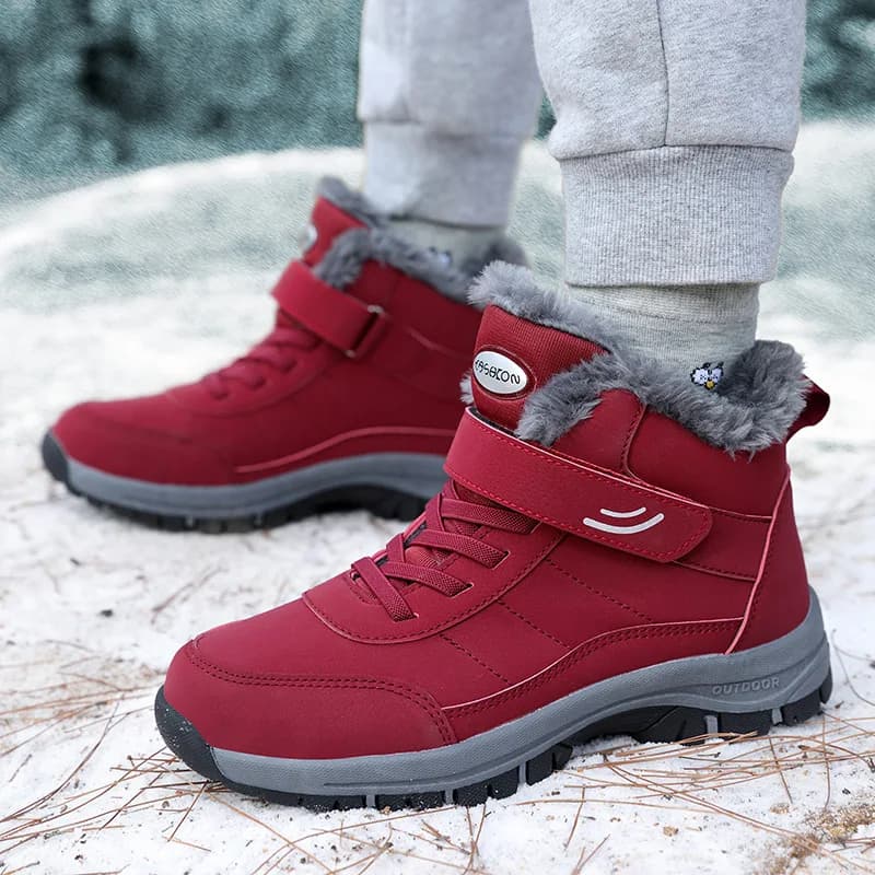 Snow Boots for Men Casual Winter Shoes Platform Non-slip Warm Fur Ankle Boots Plush Outdoor Hiking Motorcycle Boots