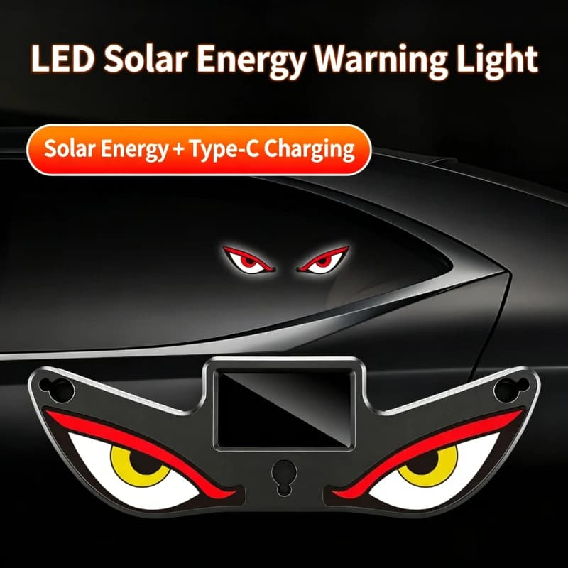 1 Pezzo Luce al Neon LED Dinamica, Luce Solare a Occhio di Diavolo per Auto, Luce di Avvertimento Anti-Collisione Posteriore