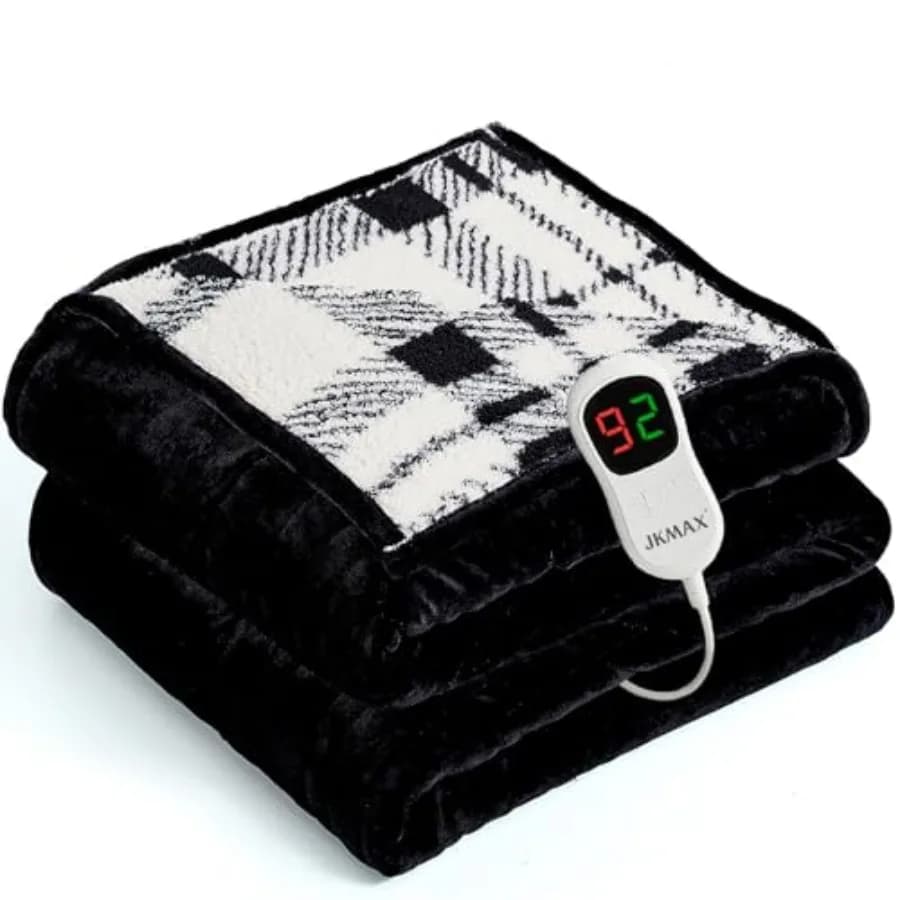 Coperta Elettrica Riscaldata Misura Full - 183x213 cm, Coperta Riscaldante in Flanella con 10 Livelli di Calore e 5 Impostazioni di Tempo, Protezione da Surriscaldamento