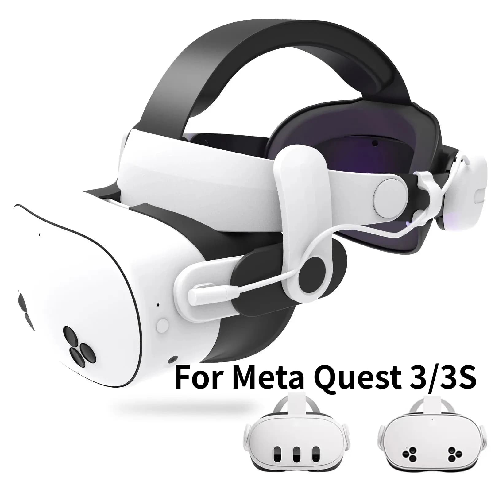 For Quest3S VR Headset 12000mAh Adjustable Charging Head Strap Elite Comfortable Accessory for Meta Quest3 Gaming Experience