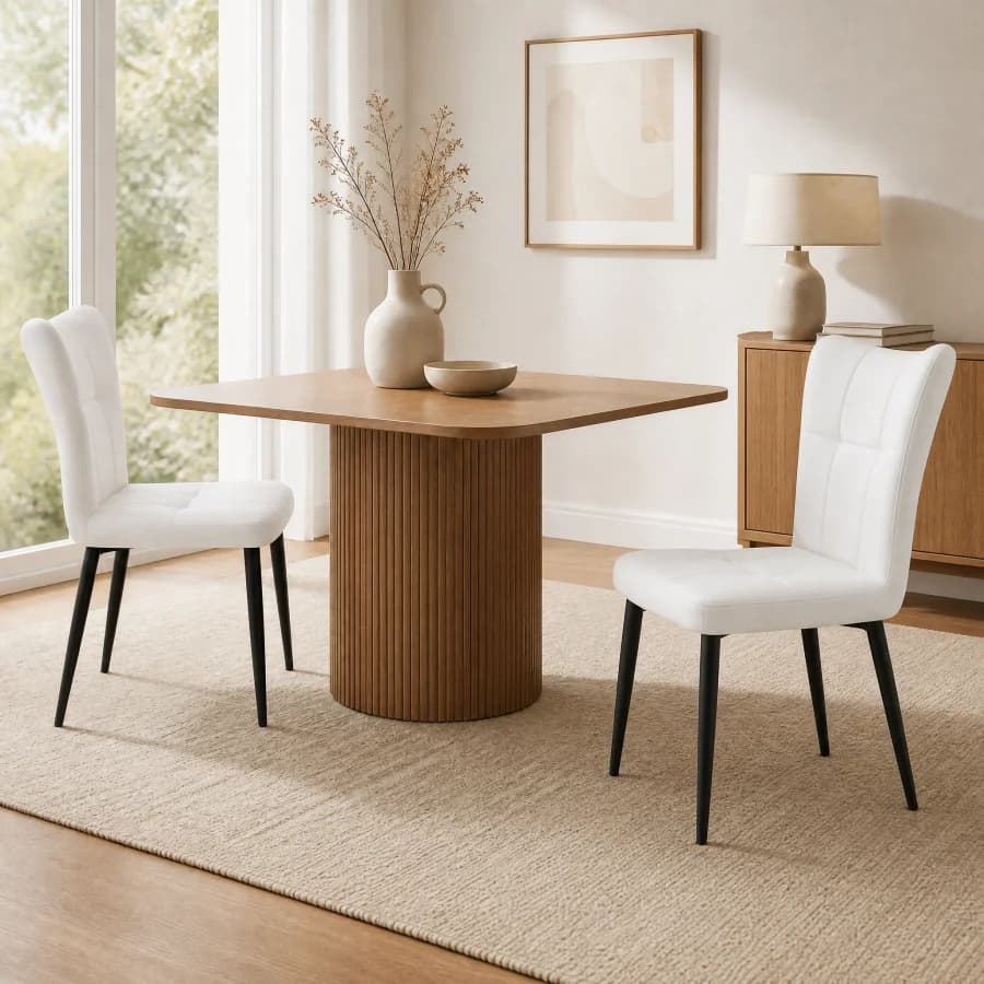 Set of 2 High-Back Dining Chairs with Ergonomic Design: Wrought Iron Frame, Leather Seat, and High-Rebound Sponge Cushions Padd