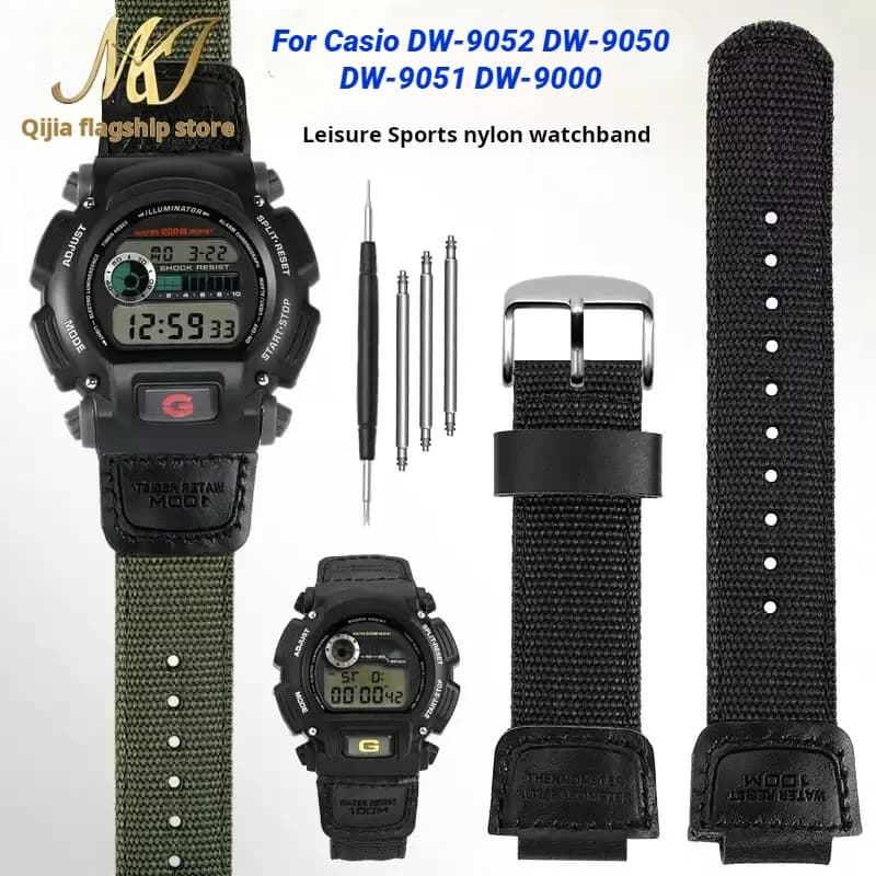 Cinturino sportivo in nylon modificato per Casio Dw-9052 Dw-9050 9051 Dw-9000 DW5600 Orologio elettronico Tela Bracciale da uomo 16mm Accessori