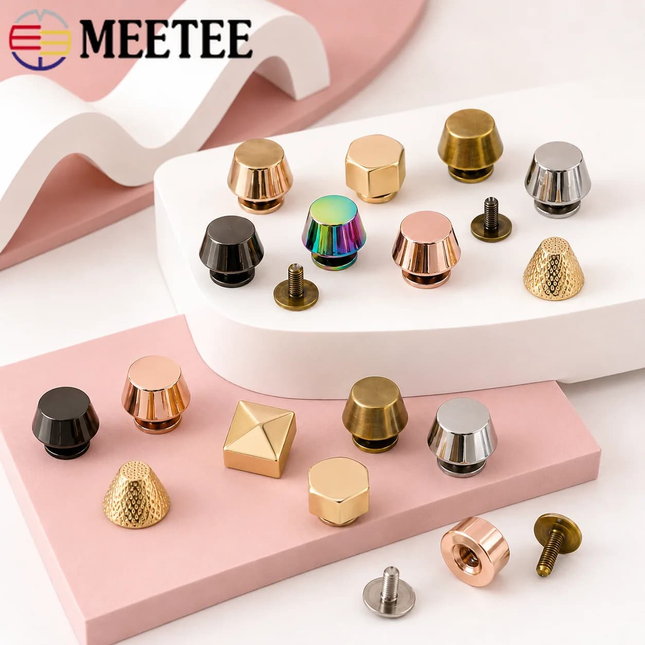 10-30Pcs 8x6x11.5mm Metal Mushroom Rivet Nail Buckle Screw Stud Button for Leather Handbag Bottom Decor Hardware Craft Supplies