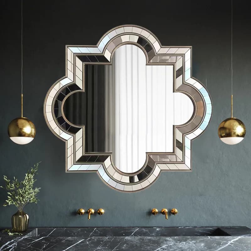 Specchio da Bagno di Lusso, Specchio in Vetro per Mobile da Bagno, Combinazione di Specchi, Specchi Decorativi da Parete per Ingresso e Bagno