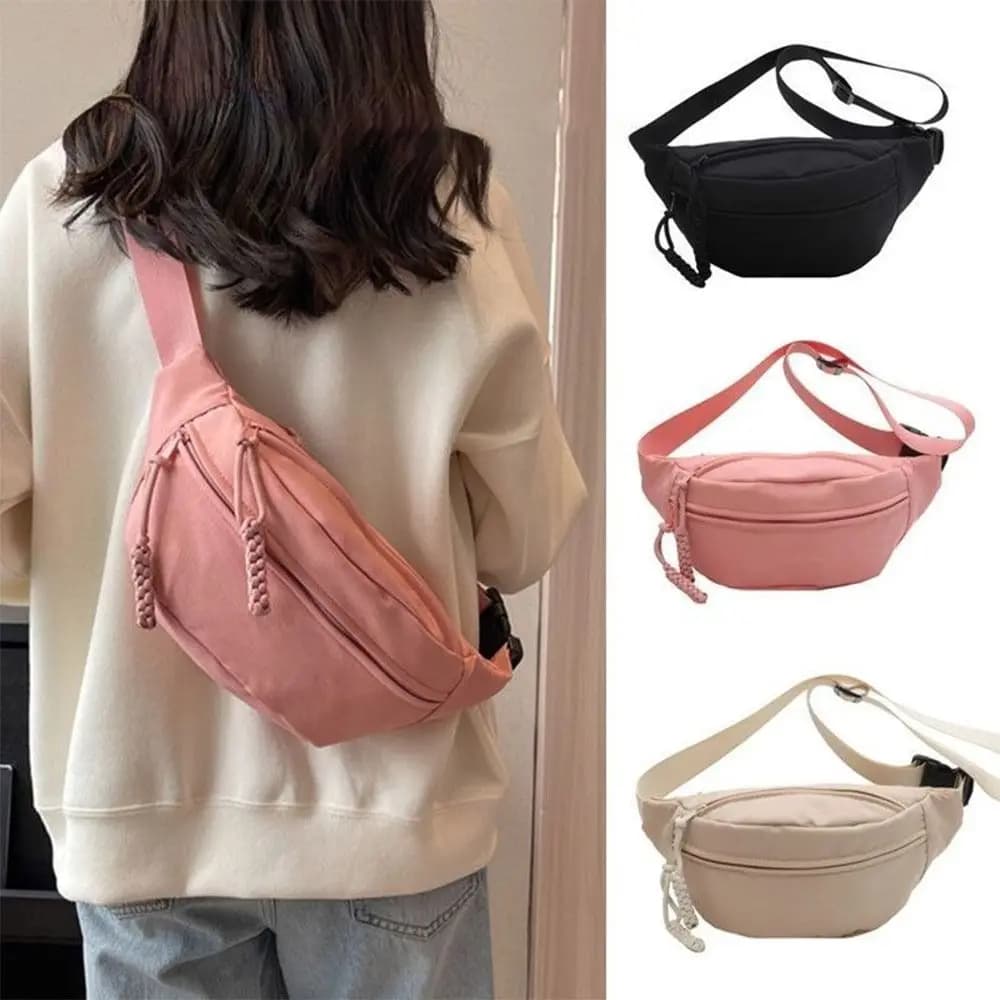 Women's Half Moon New Oxford Cloth Marsupi Large Capacity Waterproof Multifunctional Running Belt Bags Sport
