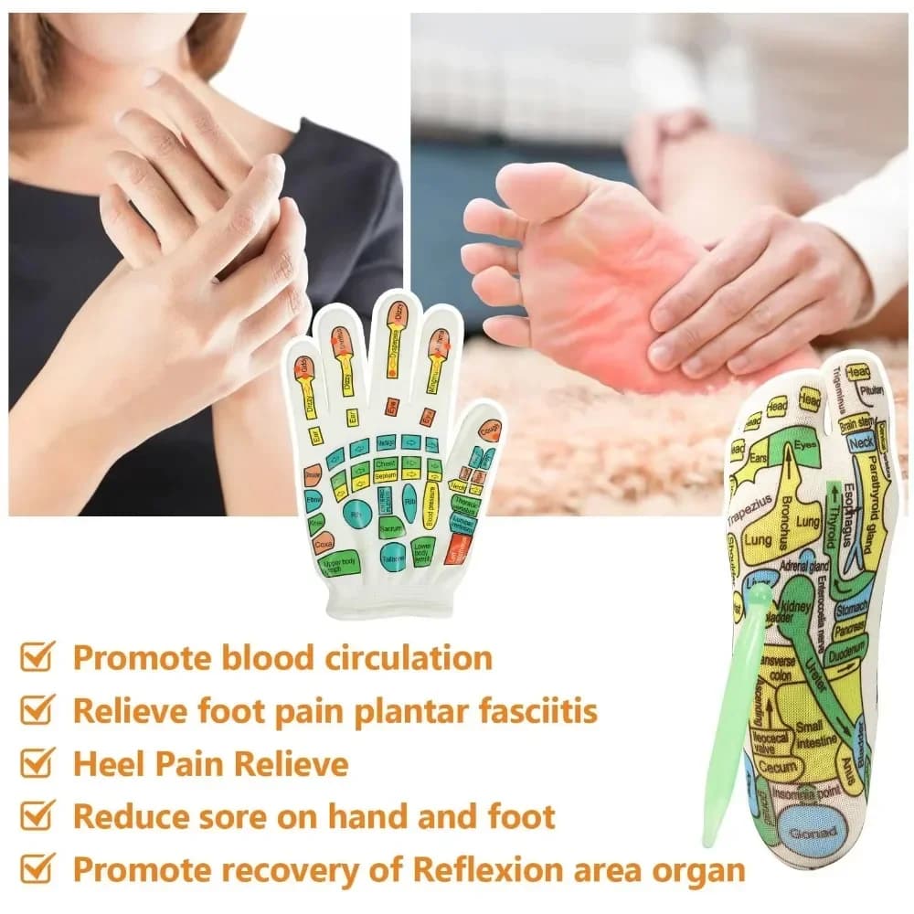 1 Set of socks for Agopression, Massage and Foot Care, Allevia la Stanchezza, Socks for Reflection, Acupuncture Point Massage Tool, Physiotherapy Massage Gun