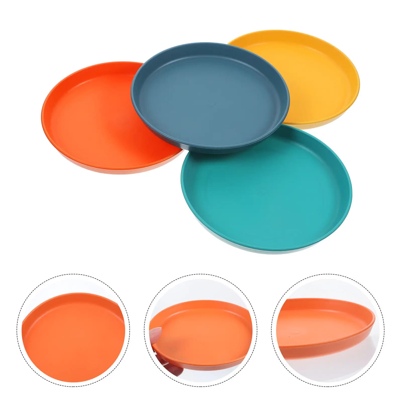 4Pcs Cat Bowl Round Shallow Flat Pet Food Plate Sturdy Non Tipping Feeding Bowls Suitable for Indoor Cats Kittens