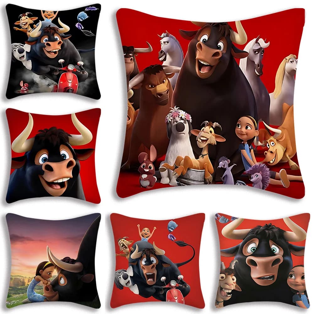 Ferdinands Cute Cartoon Cute pillow lining Decorative sofa for the house Print for the front-back Cute pillow sheet in short plush