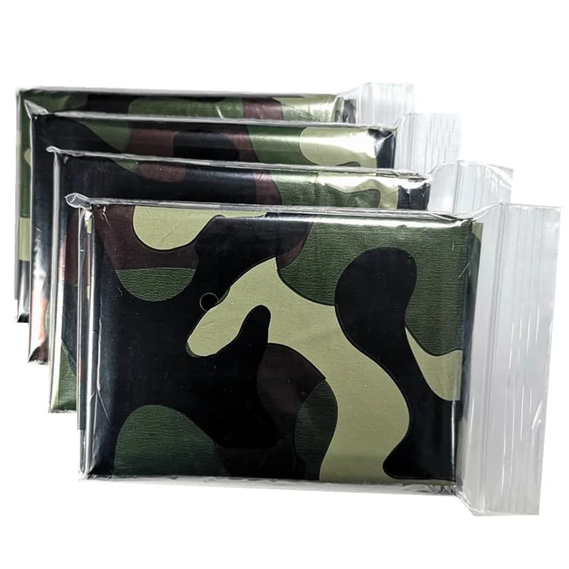 1 pz Coperta Termica Di Emergenza Pieghevole Impermeabile Antivento Primi Ausili Tappetini Parasole Riutilizzabile Poncho Portatile Tappetino Da Campeggio Pad