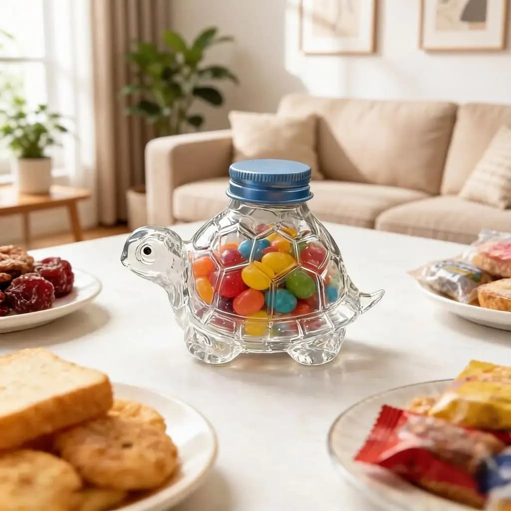Tartaruga Shaped Jar, Decorative Container for Candy and Snack, Original Kitchen Accessories