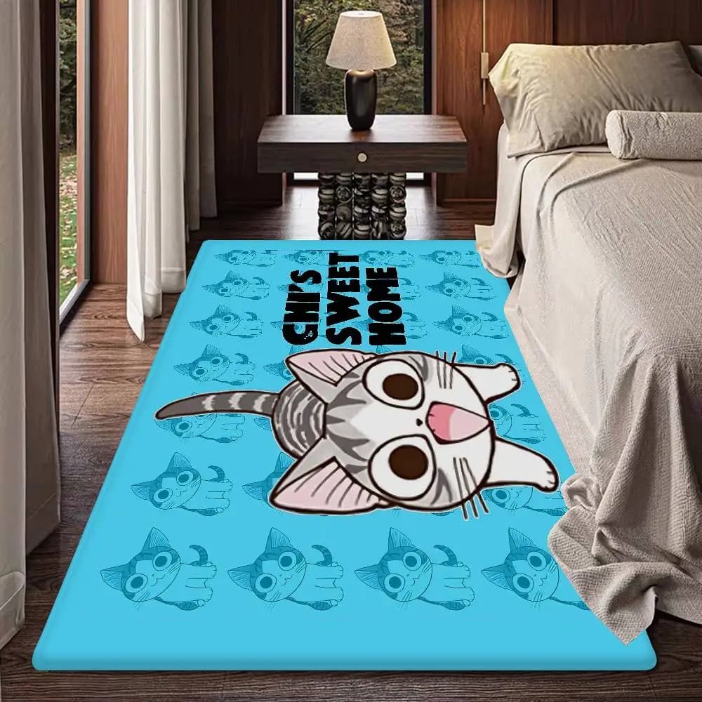 Tappetino Antiscivolo Cat Chis Sweet Home, Assorbente, a Striscia Lunga, Cuscino per Camera da Letto, Alfombra