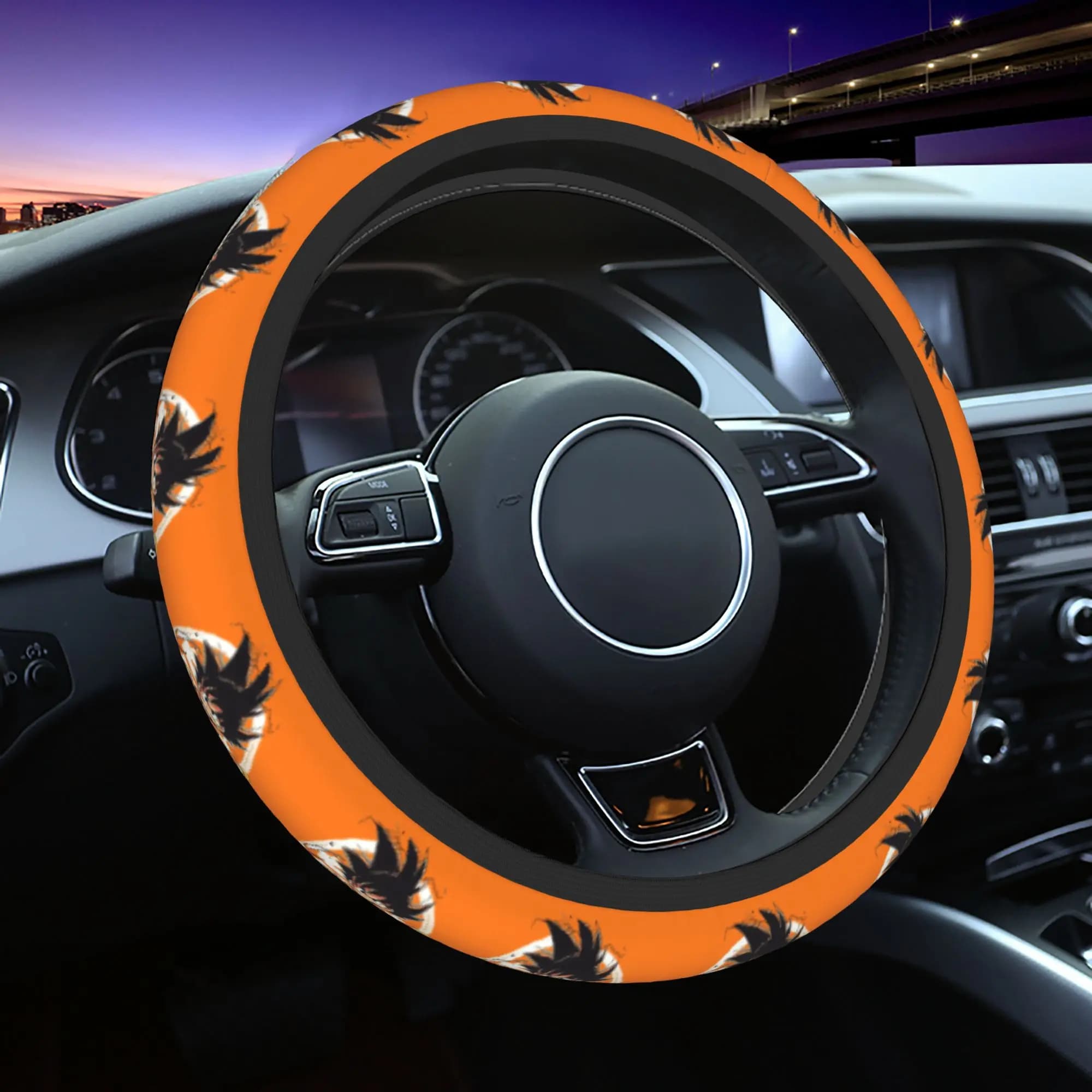 Coprivolante DBZ Little Kakarot 37-38 cm Antiscivolo Dragon Ball, Protezione per Volante Auto, Accessori per Volante