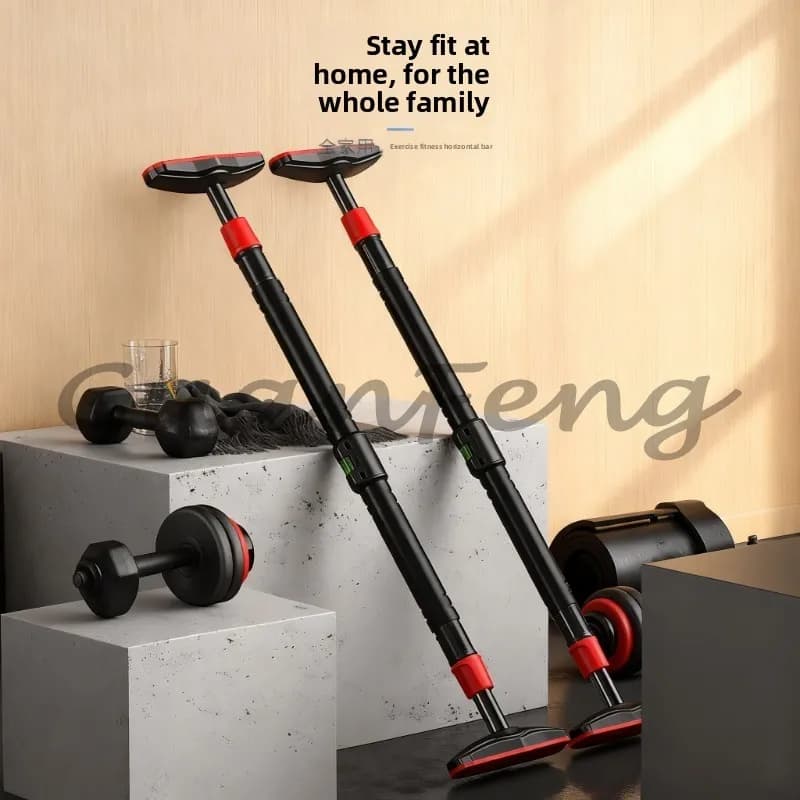 70‑100cm Adjustable No‑Drill Pull‑Up Bar, Built‑in Level Gauge, Sturdy Home Gym Bar for Bodyweight Strength Training Workout