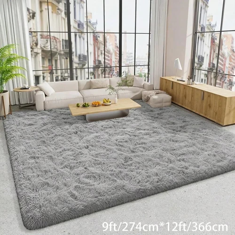 Tappeti Shaggy per Camera da Letto, Tappeti Grigi Soffici e Pelosi per Soggiorno e Cameretta, Tappeto Moderno di Lusso in Peluche per Stanza di Ragazze, Ragazzi e Bambini, Dormitorio