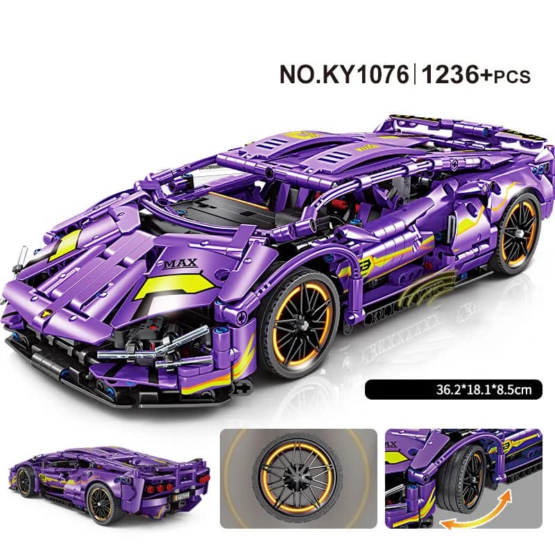 Technical 1:14 Scale Italia Bull Super Sport Car Bricks Aventador SVJ63 Building Block Supercar Model Sets Vehicle Toys For Gift
