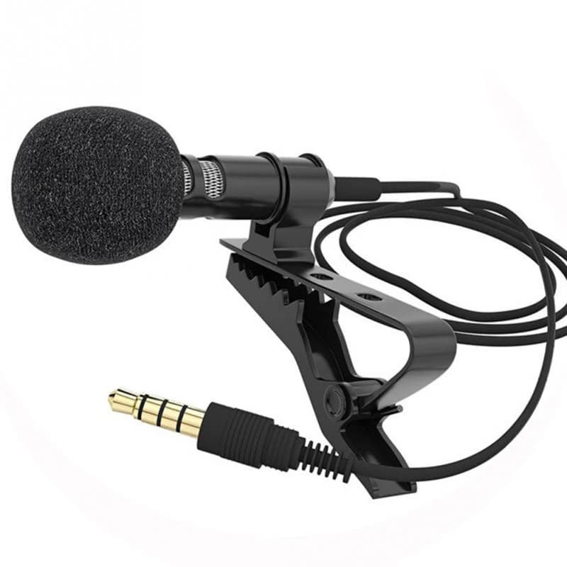 🛒3.5mm Jack Lavalier Tie Clip Lecture Microphones Audio Mic For Camera Computer Phone