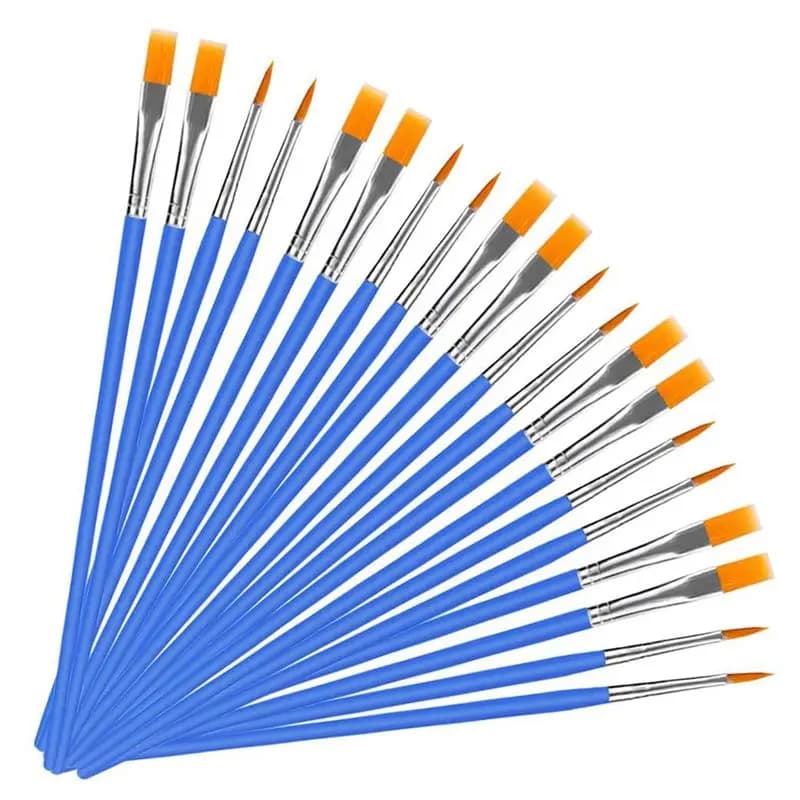 Superior-400 Pieces Kids Paint Brushes Set For Watercolor Oil Painting Flat +Pointed Brush For Body Face Nail Craft Art