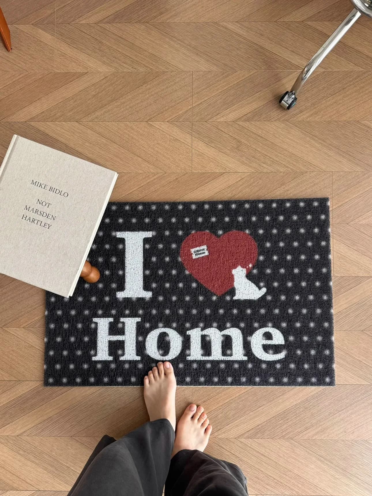 Home Love Home Entrance Mat Anti-Slip Dirt Resistant New Style Silk Circle Door Mat Easy to Clean Long Rectangle Home Decor