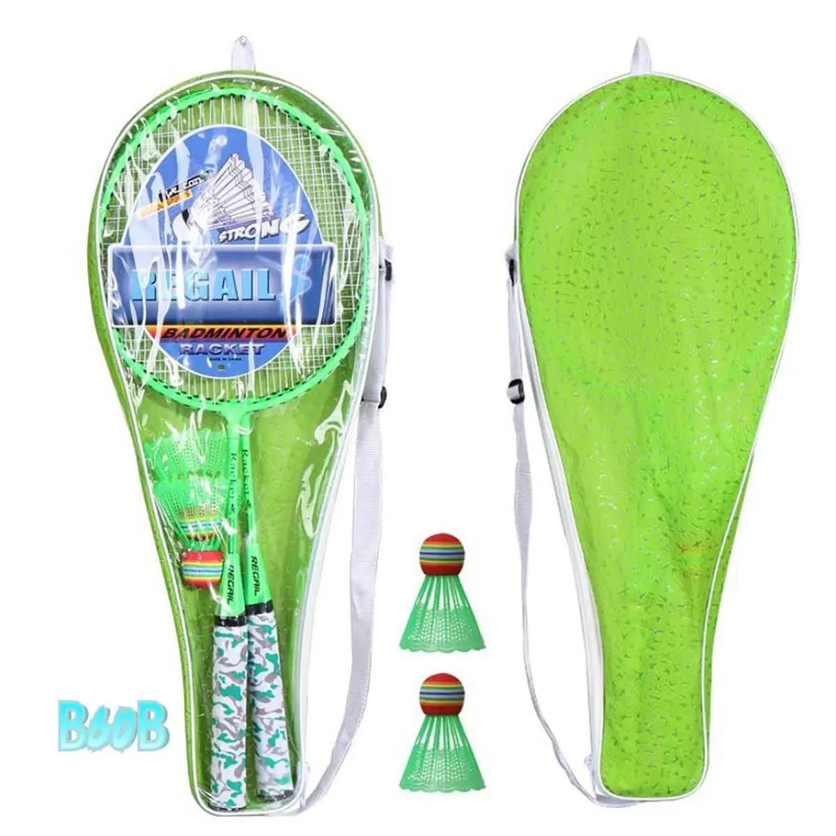 Racchette da badminton per bambini, volani Set sportivo con 2 palline per giocatori di bambini Sport-B60B per interni ed esterni