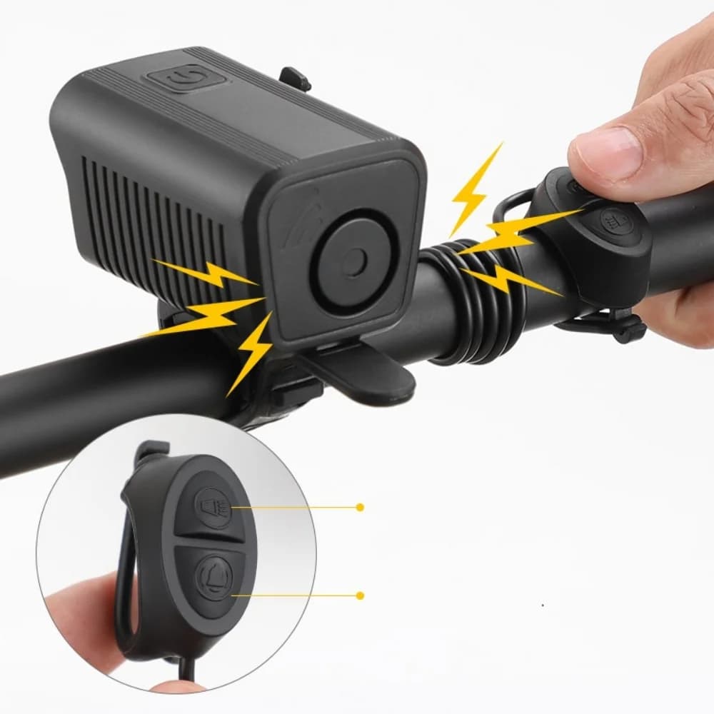Clacson elettrico per bicicletta Luce per bici LED USB ricaricabile Lampada anteriore per bicicletta Torcia MTB Faro per bici Accessori per ciclismo