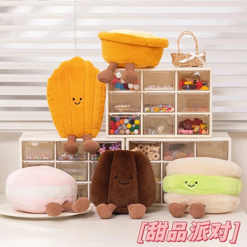 Simulazione creativa Dessert Party peluche Kawaii amaretto torte uovo crostata bambole carino Dacquoise Desktop Decor per bambini regalo di natale