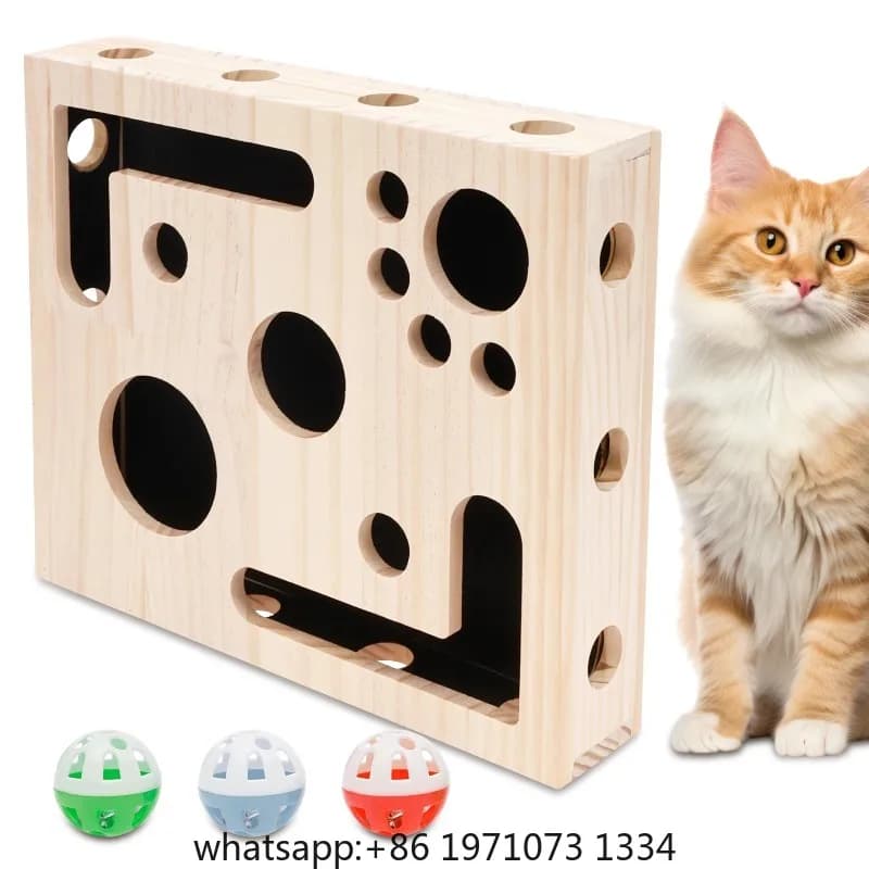 Cat Nail File Box Toy with Bell Ball and Sandpaper Inside Cat Scratch Puzzle Play Nail Care Interactive Pet Toy Stress Free