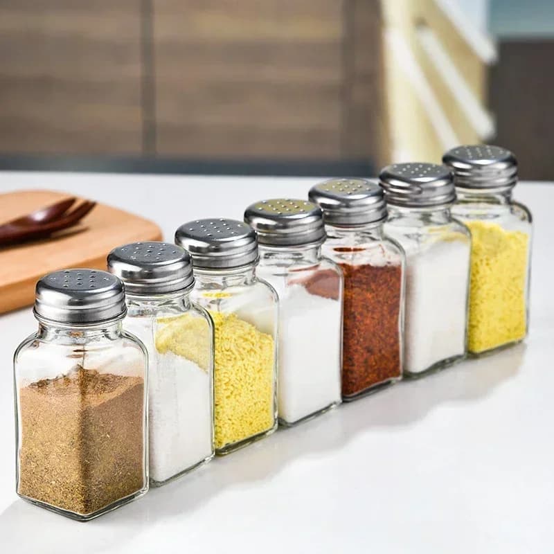 4/8/12pcs piccoli barattoli di spezie in vetro bocca filettata ad alta tenuta 100ml cilindro vuoto spezie bottiglie casa piccoli barattoli di stoccaggio