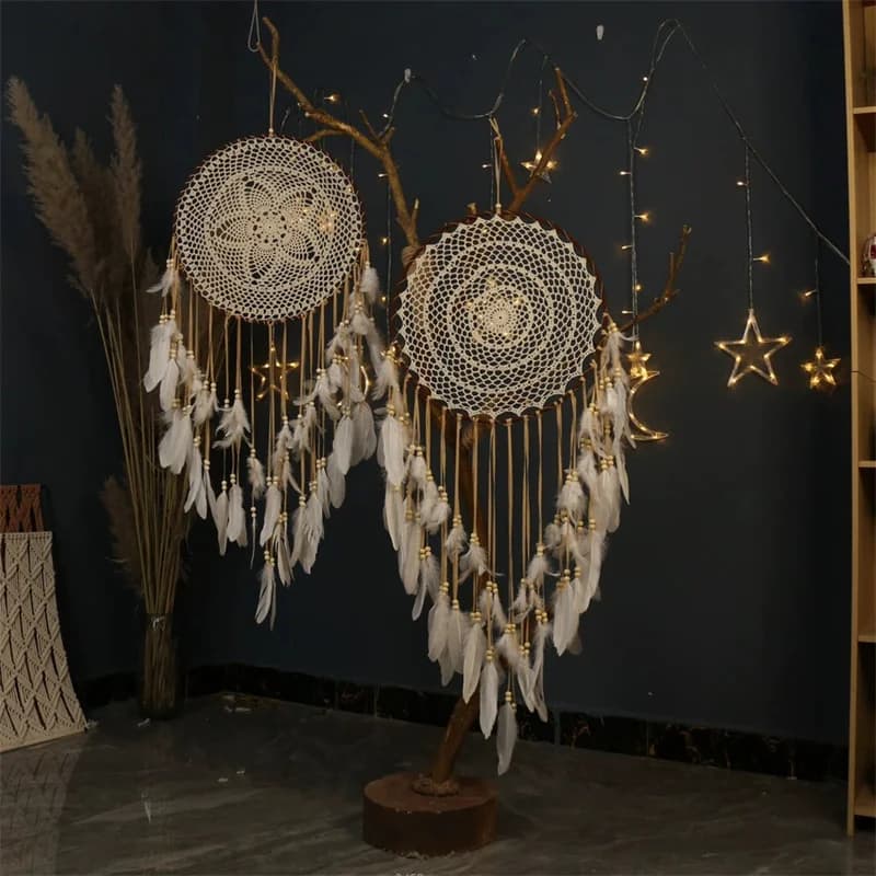 Bohemian Macrame Dream Catcher Bedroom Decor Handmade Dreamcatcher Hanging Tapestry For Wedding Wind Chime Ornament