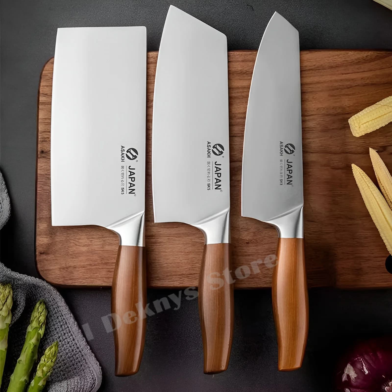 Kitchen Knife 3cr13 Stainless Steel Meat Mannaia Fish Vegetables Slicing Butcher's knife Wooden handle Japanese chef knife