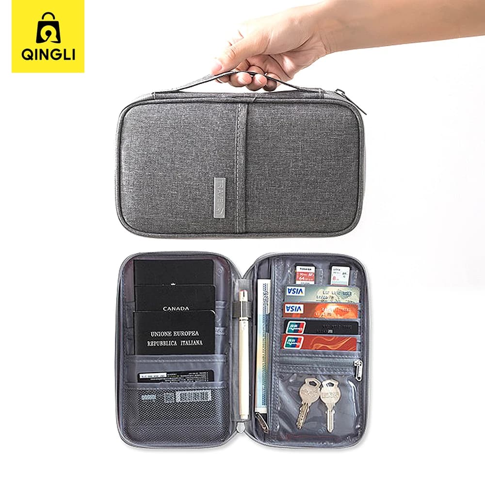 New Travel Passport Wallet High Capacity Family Passport Holder Cover Men Women Waterproof Document Air Ticket Credit Card Bag
