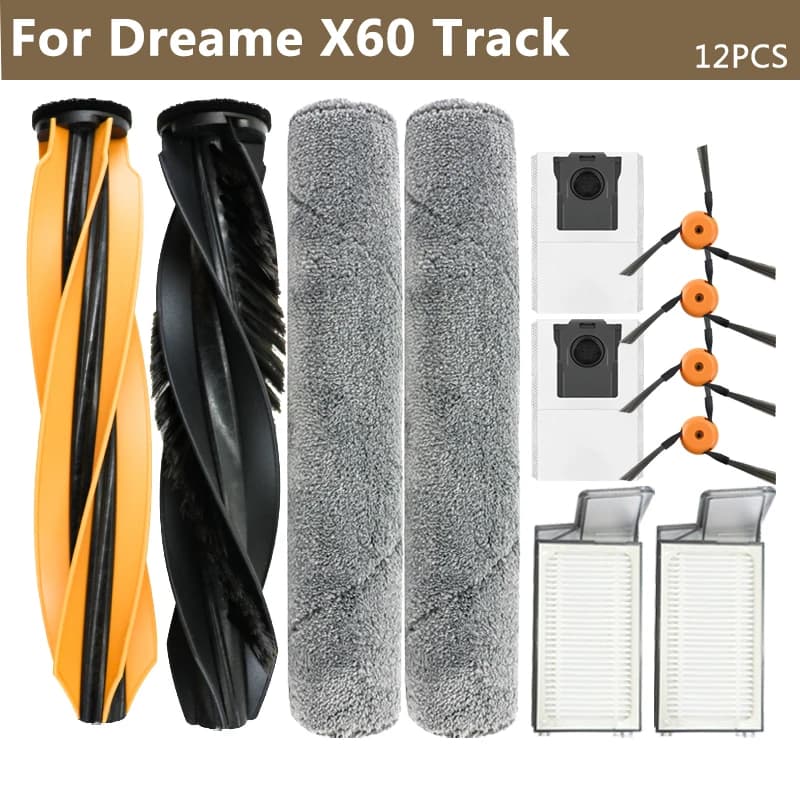 Compatible For Dreame X60 Track Parts Robot Vacuum Cleaner Mop Cloth Rolling Brush Side Brush Dust Bag Hepa Filter Accessories
