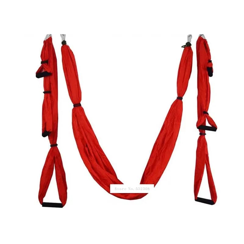009 6 Handles Yoga Hammock Hanging Belt Parachute Fabric Yoga Inversion Trapeze Anti-Gravity Handstand Rope Nylon Hanging Belt
